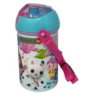 BORRACCIA POP-UP GABBY'S DOLLHOUSE BOTTIGLIA IN PLASTICA RIUTILIZZABILE CON TRACOLLA 450 ML - 83219