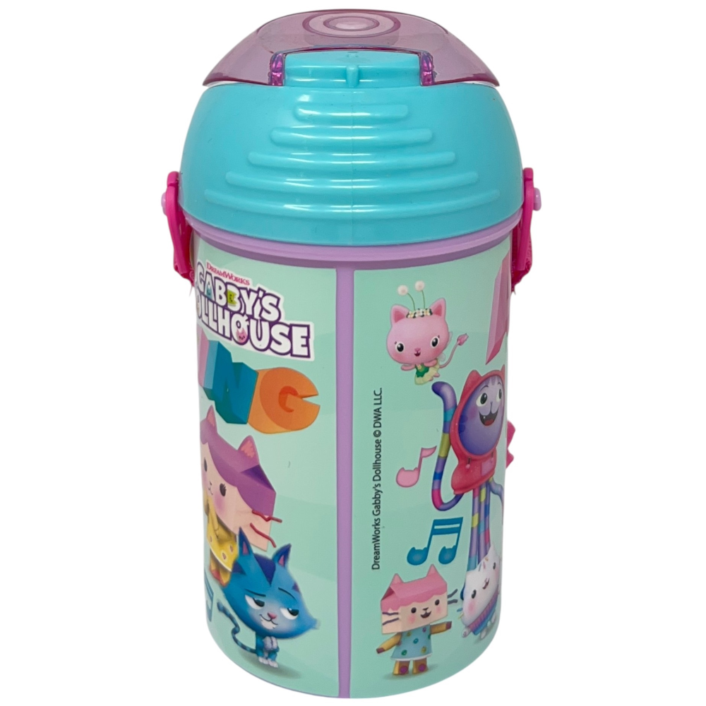 BORRACCIA POP-UP GABBY'S DOLLHOUSE BOTTIGLIA IN PLASTICA RIUTILIZZABILE CON TRACOLLA 450 ML - 83219