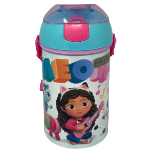 BORRACCIA POP-UP GABBY'S DOLLHOUSE BOTTIGLIA IN PLASTICA RIUTILIZZABILE CON TRACOLLA 450 ML - 83219