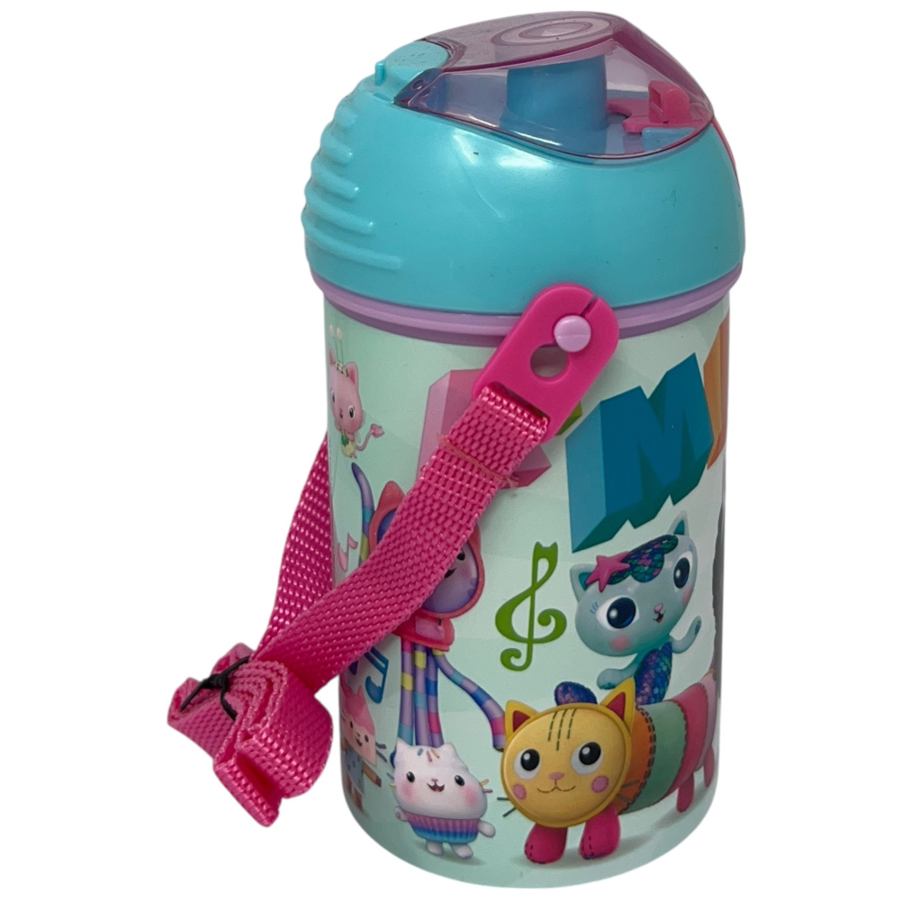 BORRACCIA POP-UP GABBY'S DOLLHOUSE BOTTIGLIA IN PLASTICA RIUTILIZZABILE CON TRACOLLA 450 ML - 83219