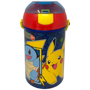 BORRACCIA POP-UP PIKACHU POKÉMON BOTTIGLIA IN PLASTICA RIUTILIZZABILE CON TRACOLLA 450 ML - 83220
