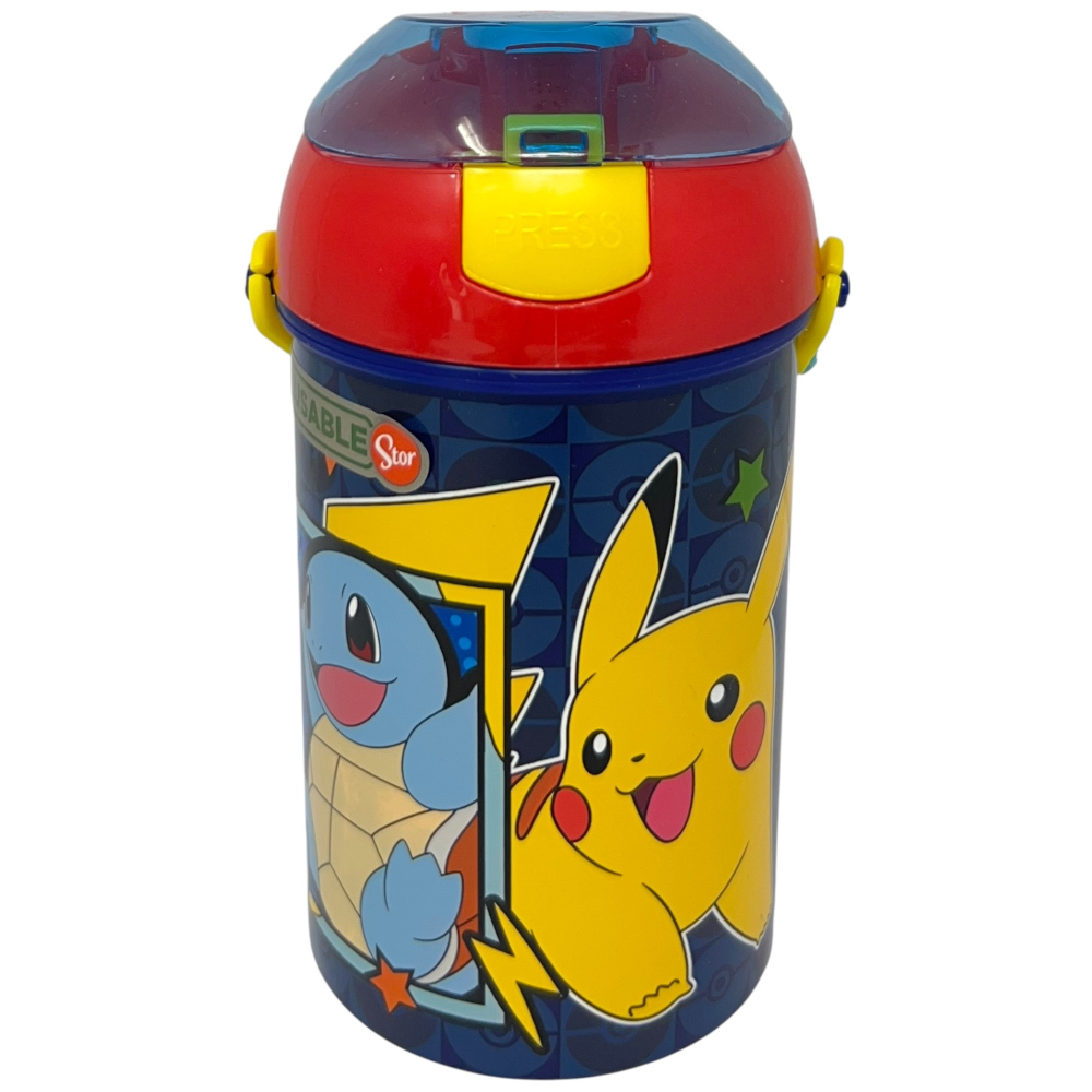 BORRACCIA POP-UP PIKACHU POKÉMON BOTTIGLIA IN PLASTICA RIUTILIZZABILE CON TRACOLLA 450 ML - 83220