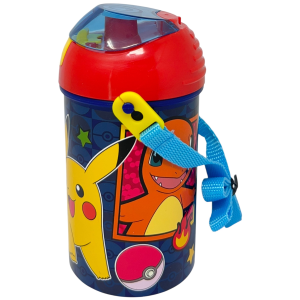 BORRACCIA POP-UP PIKACHU POKÉMON BOTTIGLIA IN PLASTICA RIUTILIZZABILE CON TRACOLLA 450 ML - 83220
