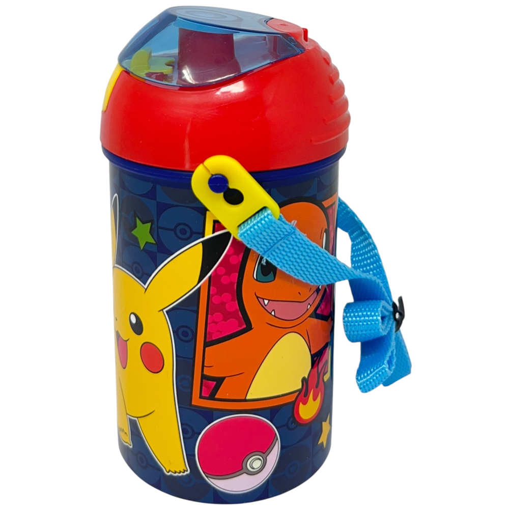BORRACCIA POP-UP PIKACHU POKÉMON BOTTIGLIA IN PLASTICA RIUTILIZZABILE CON TRACOLLA 450 ML - 83220