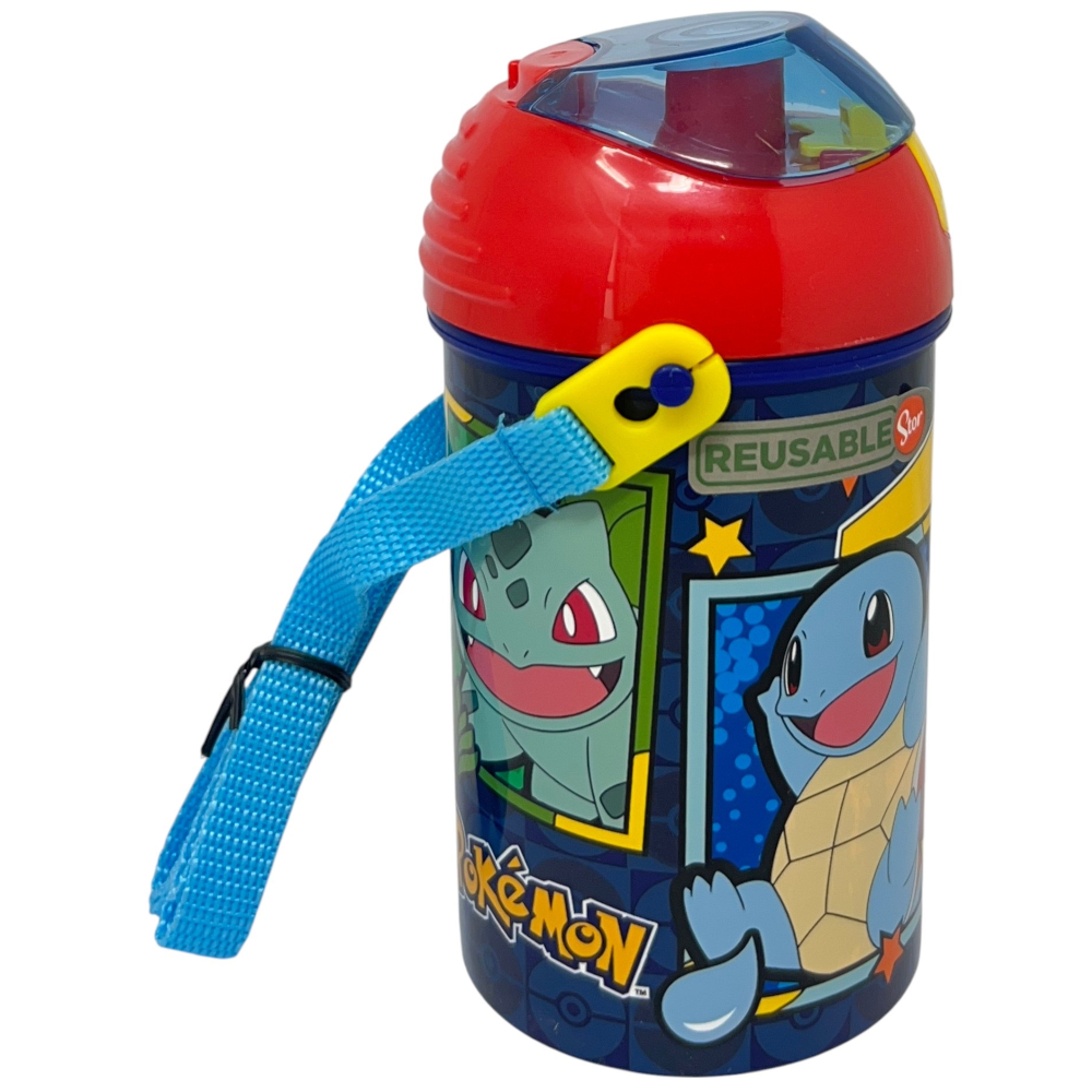 BORRACCIA POP-UP PIKACHU POKÉMON BOTTIGLIA IN PLASTICA RIUTILIZZABILE CON TRACOLLA 450 ML - 83220