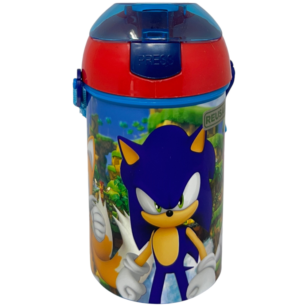 BORRACCIA POP-UP SONIC KNUCKLES TAILS BOTTIGLIA IN PLASTICA RIUTILIZZABILE CON TRACOLLA 450 ML - 83221