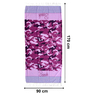 TELO MARE CON FRANGE 190 X 70 CM ASCIUGAMO IN MISTO COTONE ACCESSORIO SPIAGGIA PISCINA