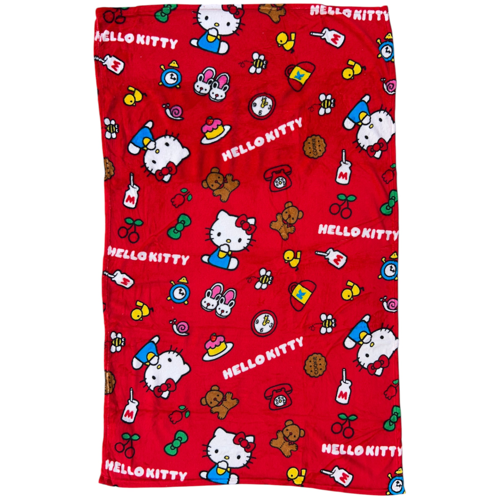 PLAID HELLO KITTY SANRIO IN CORAL FLEECE MORBIDA E CALDA COPERTA 140 X 90 CM - H09882MC