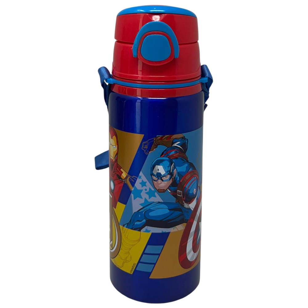BORRACCIA IN ALLUMINIO AVENGERS MARVEL BOTTIGLIA 730 ML CON APERTURA POP-UP E TRACOLLA - 83188