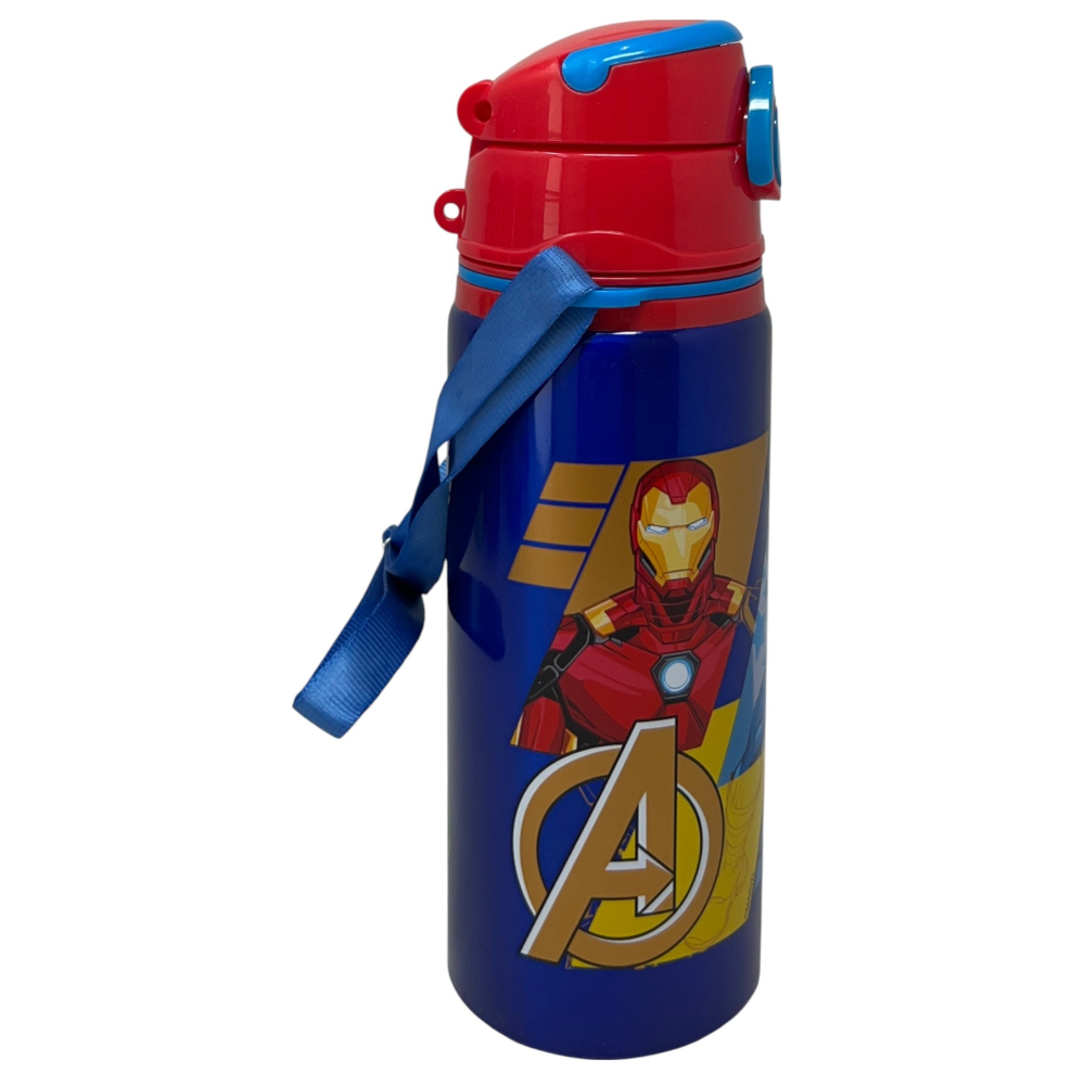 BORRACCIA IN ALLUMINIO AVENGERS MARVEL BOTTIGLIA 730 ML CON APERTURA POP-UP E TRACOLLA - 83188
