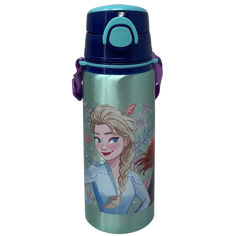 BORRACCIA IN ALLUMINIO FROZEN DISNEY BOTTIGLIA 730 ML CON APERTURA POP-UP E TRACOLLA - 83190
