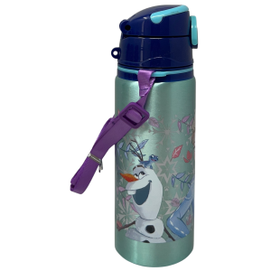 BORRACCIA IN ALLUMINIO FROZEN DISNEY BOTTIGLIA 730 ML CON APERTURA POP-UP E TRACOLLA - 83190