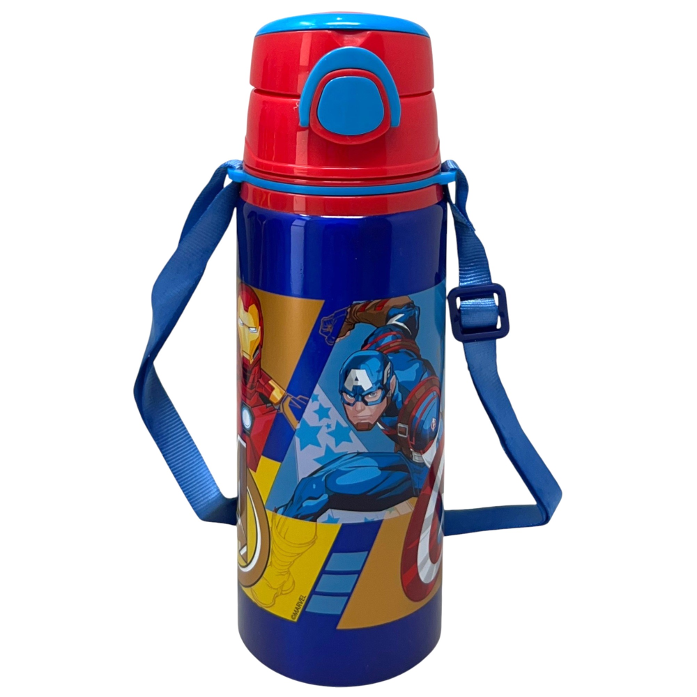BORRACCIA IN ALLUMINIO AVENGERS MARVEL BOTTIGLIA 730 ML CON APERTURA POP-UP E TRACOLLA - 83188