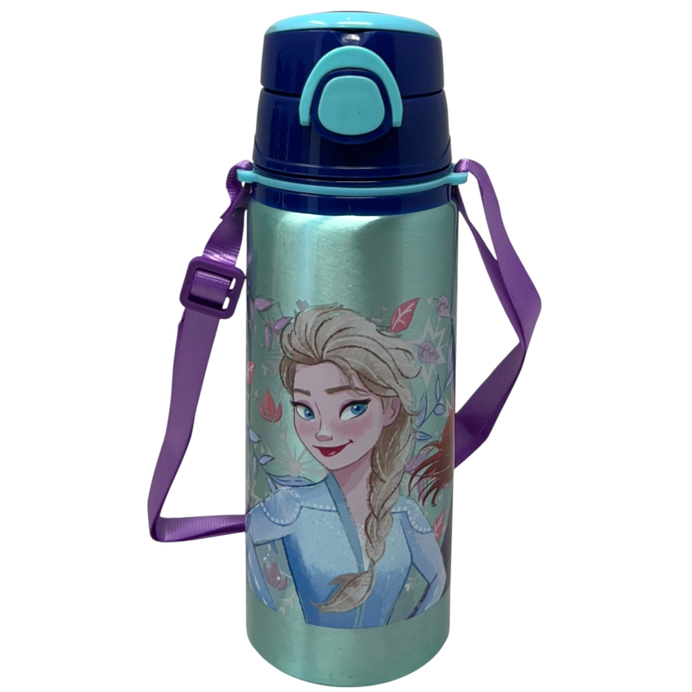 BORRACCIA IN ALLUMINIO FROZEN DISNEY BOTTIGLIA 730 ML CON APERTURA POP-UP E TRACOLLA - 83190