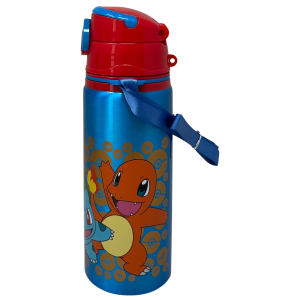 BORRACCIA IN ALLUMINIO PIKACHU POKÉMON BOTTIGLIA 730 ML CON APERTURA POP-UP E TRACOLLA - 83194