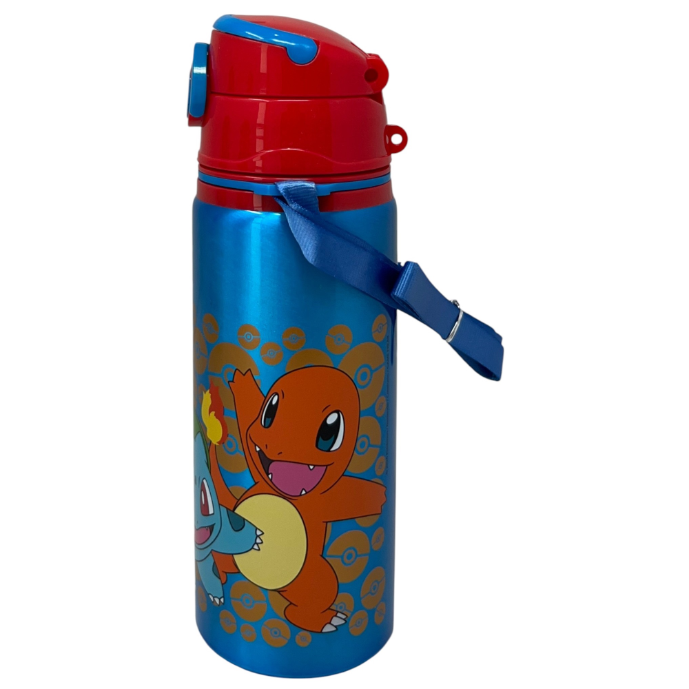 BORRACCIA IN ALLUMINIO PIKACHU POKÉMON BOTTIGLIA 730 ML CON APERTURA POP-UP E TRACOLLA - 83194