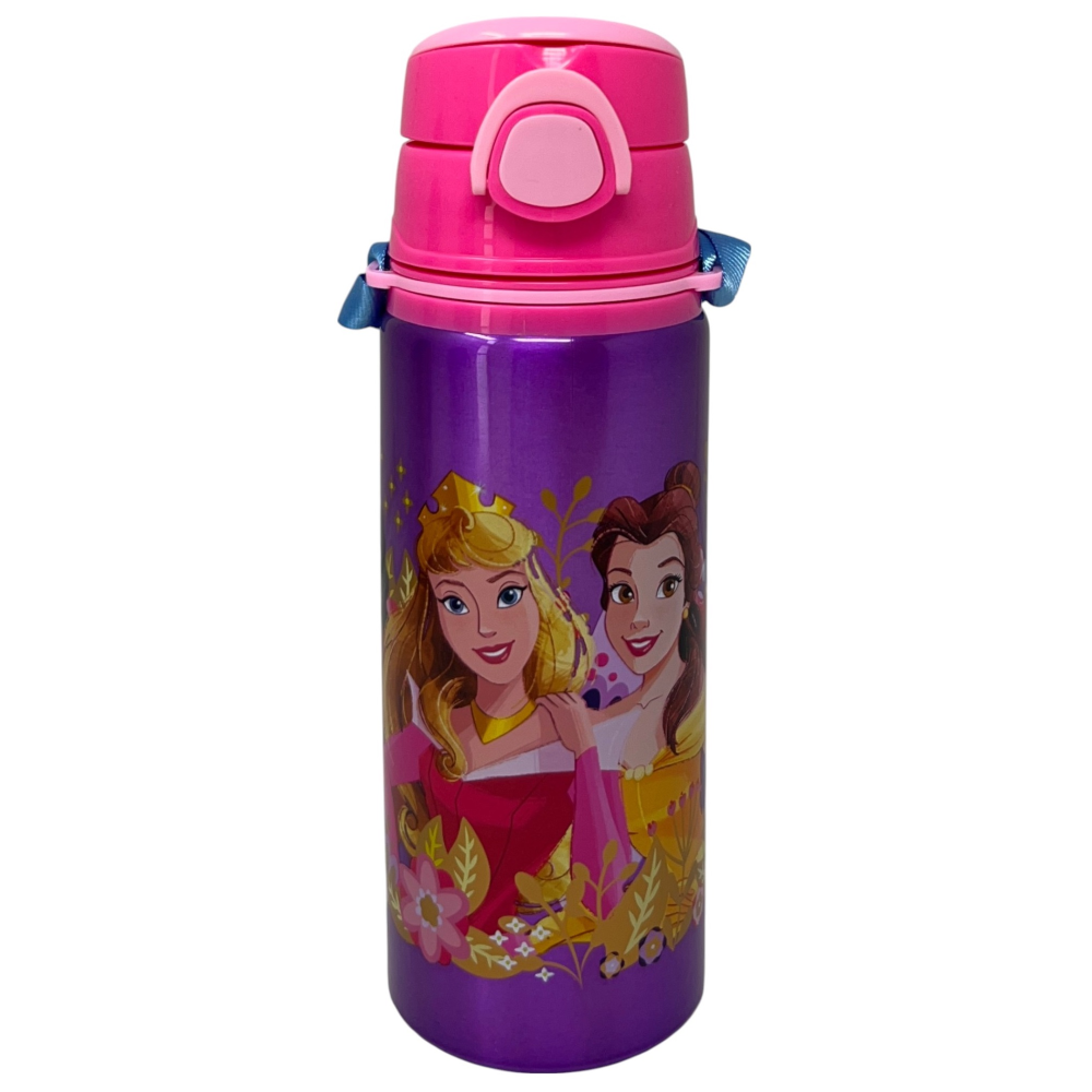 BORRACCIA IN ALLUMINIO PRINCIPESSE DISNEY BOTTIGLIA 730 ML CON APERTURA POP-UP E TRACOLLA - 83195