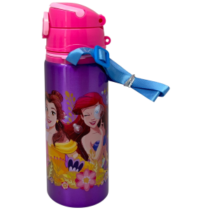 BORRACCIA IN ALLUMINIO PRINCIPESSE DISNEY BOTTIGLIA 730 ML CON APERTURA POP-UP E TRACOLLA - 83195
