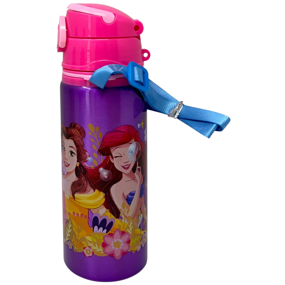 BORRACCIA IN ALLUMINIO PRINCIPESSE DISNEY BOTTIGLIA 730 ML CON APERTURA POP-UP E TRACOLLA - 83195