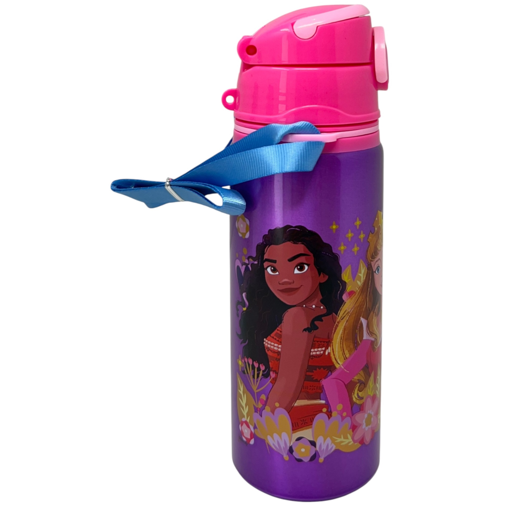 BORRACCIA IN ALLUMINIO PRINCIPESSE DISNEY BOTTIGLIA 730 ML CON APERTURA POP-UP E TRACOLLA - 83195