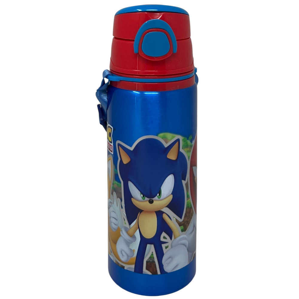 BORRACCIA IN ALLUMINIO SONIC THE HEDGEHOG BOTTIGLIA 730 ML CON APERTURA POP-UP E TRACOLLA - 83196