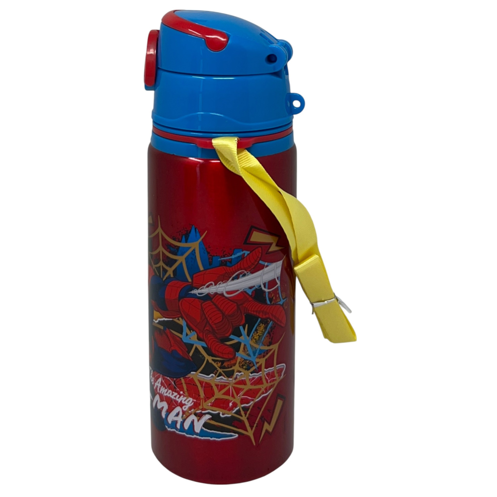 BORRACCIA IN ALLUMINIO SPIDERMAN MARVEL BOTTIGLIA 730 ML CON APERTURA POP-UP E TRACOLLA - 83197