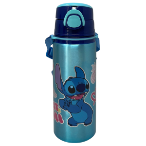 BORRACCIA IN ALLUMINIO STITCH DISNEY BOTTIGLIA 730 ML CON APERTURA POP-UP E TRACOLLA - 83198