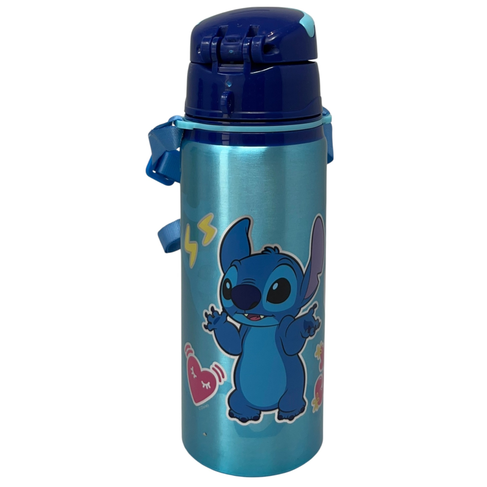 BORRACCIA IN ALLUMINIO STITCH DISNEY BOTTIGLIA 730 ML CON APERTURA POP-UP E TRACOLLA - 83198
