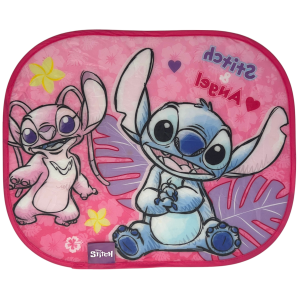 TENDINE PARASOLE LATERALI STITCH E ANGEL DISNEY COPPIA DI TENDINE PER AUTO 44 X 33 CM PROTEZIONE RAGGI UV - 000564699