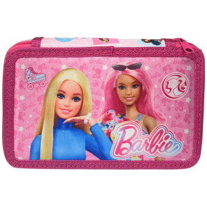 ASTUCCIO 3 ZIP SCUOLA BARBIE MATTEL MULTISCOMPARTO PORTACOLORI GIOTTO - 1004E4224