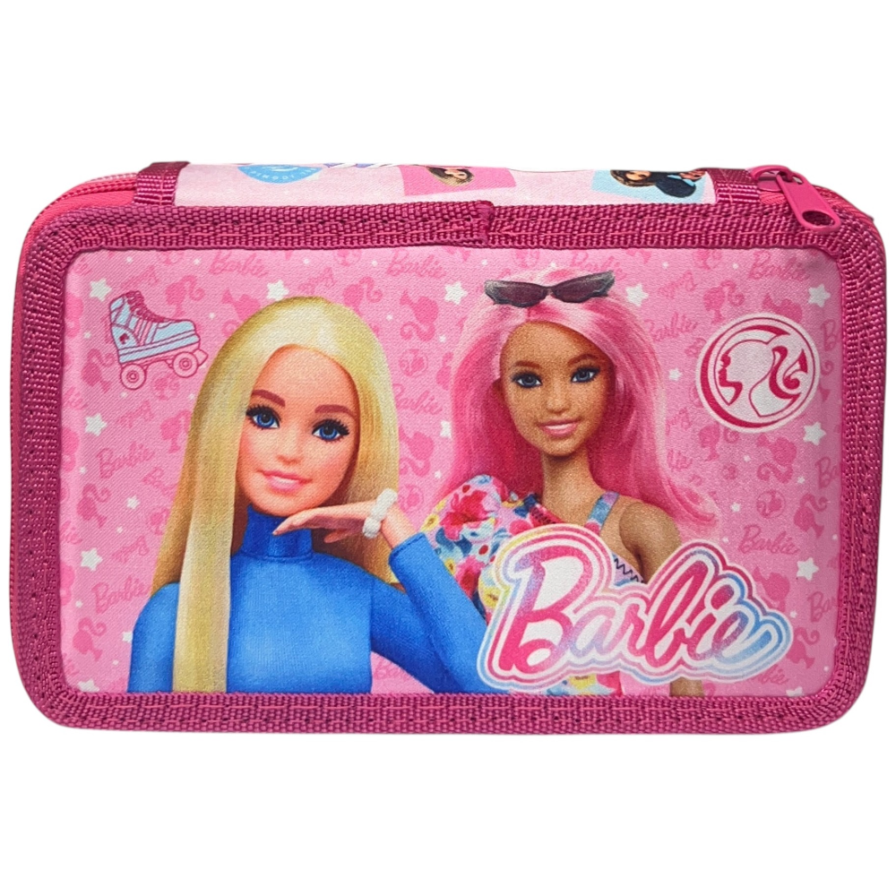 ASTUCCIO 3 ZIP SCUOLA BARBIE MATTEL MULTISCOMPARTO PORTACOLORI GIOTTO - 1004E4224
