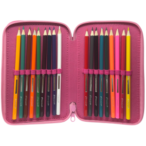 ASTUCCIO 3 ZIP SCUOLA BARBIE MATTEL MULTISCOMPARTO PORTACOLORI GIOTTO - 1004E4224
