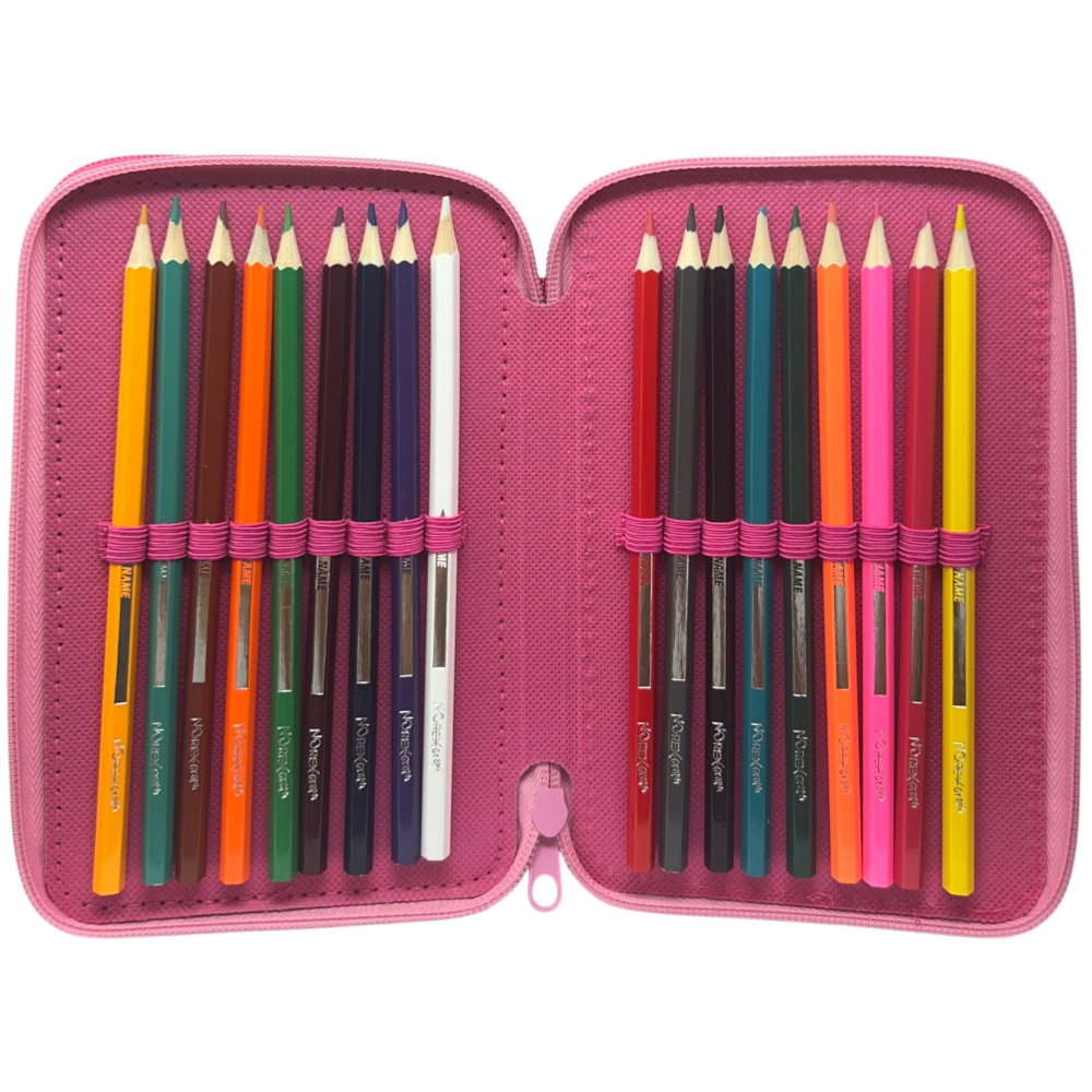 ASTUCCIO 3 ZIP SCUOLA BARBIE MATTEL MULTISCOMPARTO PORTACOLORI GIOTTO - 1004E4224