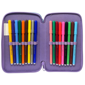 ASTUCCIO 3 ZIP SCUOLA GABBY'S DOLLHOUSE MULTISCOMPARTO PORTACOLORI GIOTTO - 1004E4229