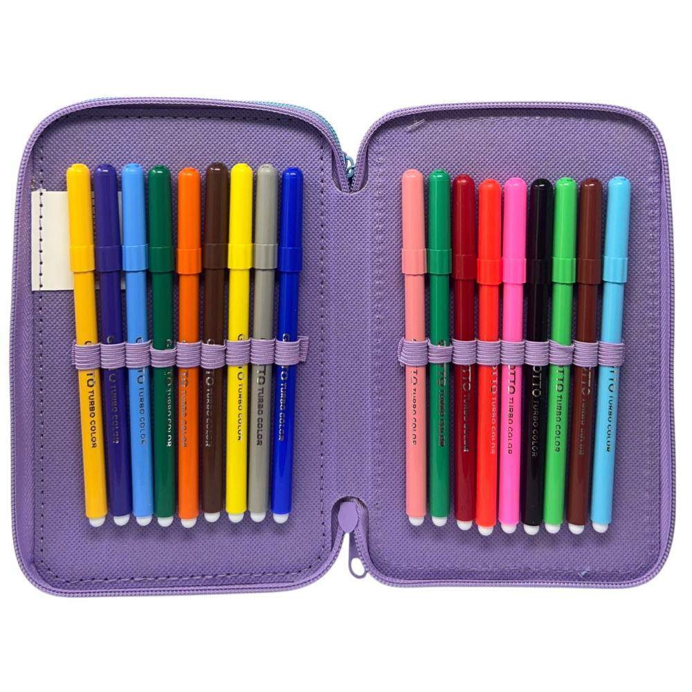 ASTUCCIO 3 ZIP SCUOLA GABBY'S DOLLHOUSE MULTISCOMPARTO PORTACOLORI GIOTTO - 1004E4229