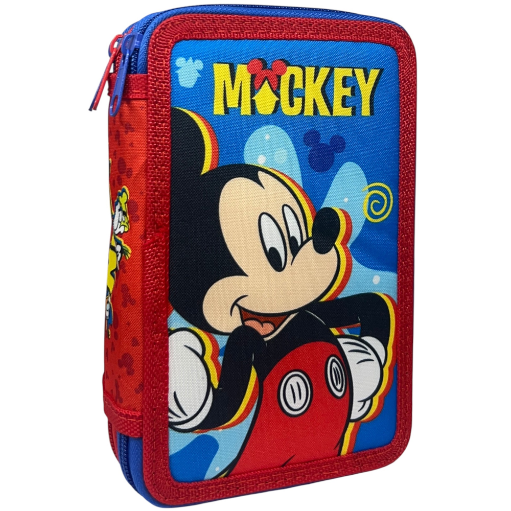 ASTUCCIO 3 ZIP SCUOLA TOPOLINO DISNEY MULTISCOMPARTO PORTACOLORI GIOTTO - 564796