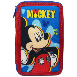 ASTUCCIO 3 ZIP SCUOLA TOPOLINO DISNEY MULTISCOMPARTO PORTACOLORI GIOTTO - 564796
