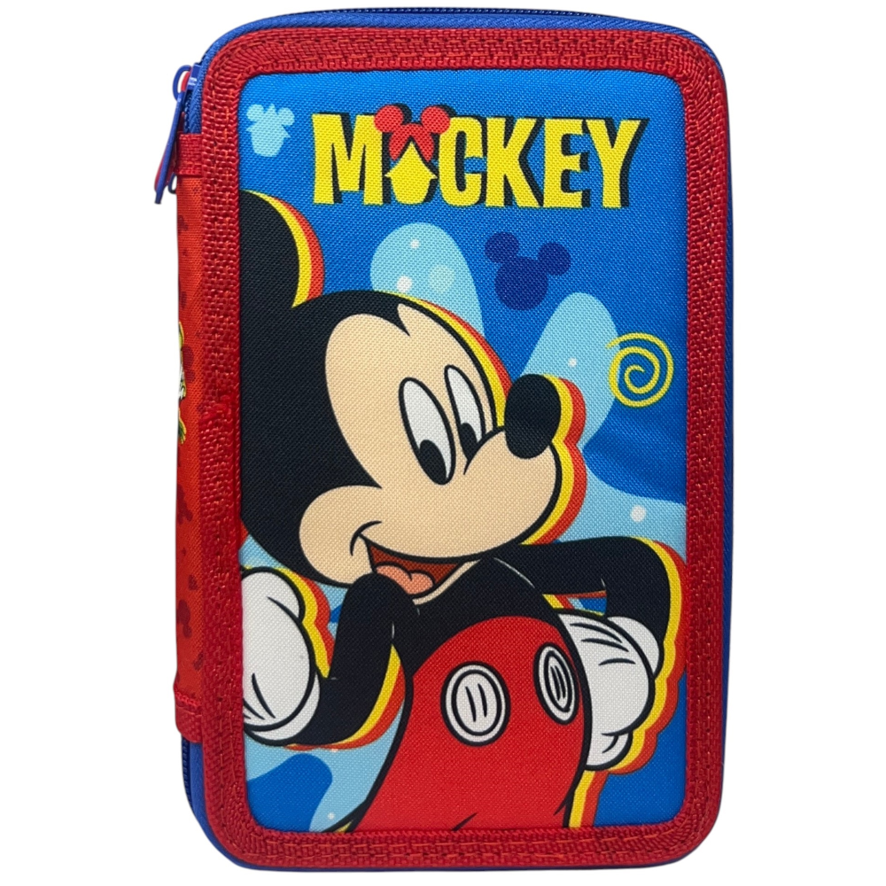 ASTUCCIO 3 ZIP SCUOLA TOPOLINO DISNEY MULTISCOMPARTO PORTACOLORI GIOTTO - 564796