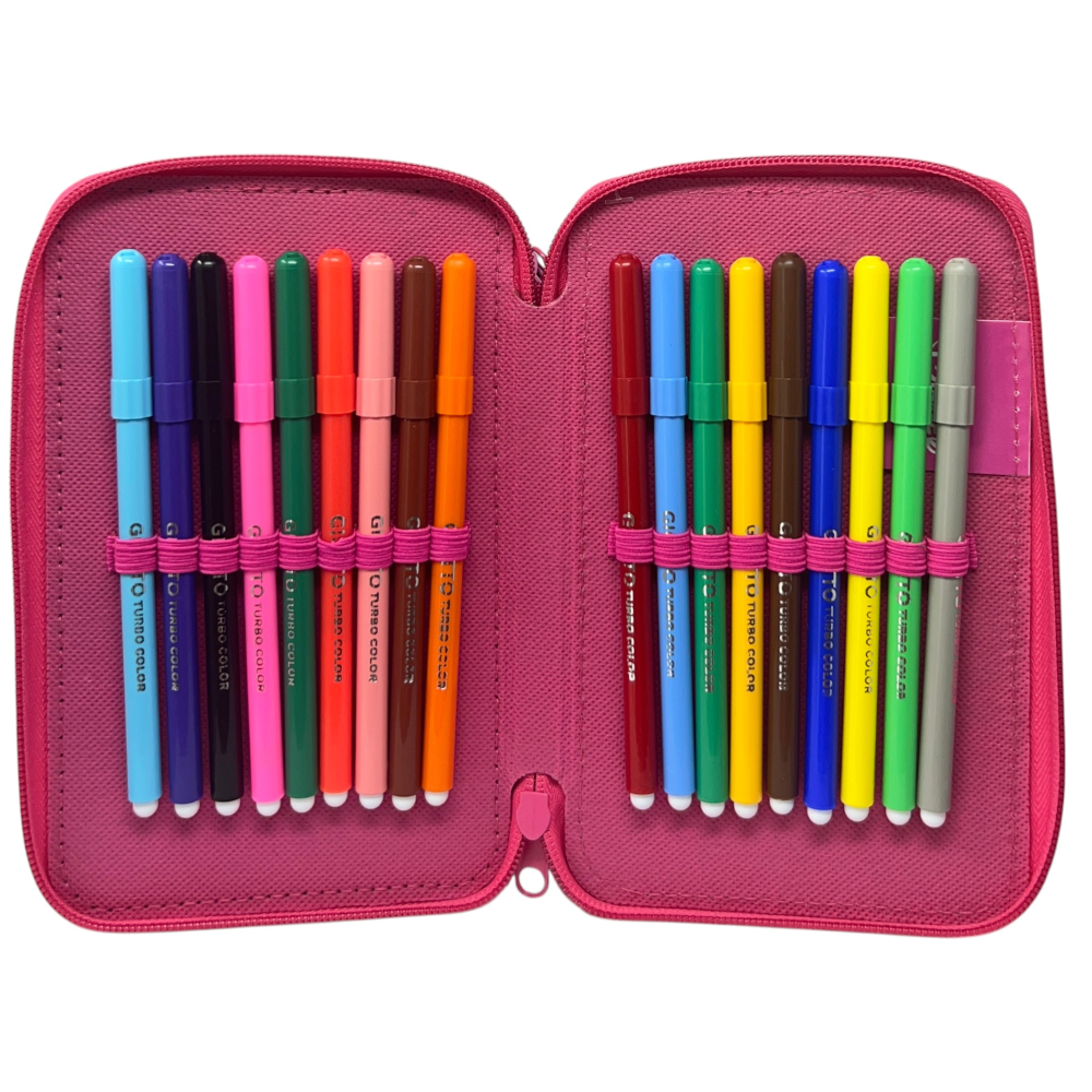 ASTUCCIO 3 ZIP SCUOLA MINNIE MOUSE DISNEY MULTISCOMPARTO PORTACOLORI GIOTTO - 564798