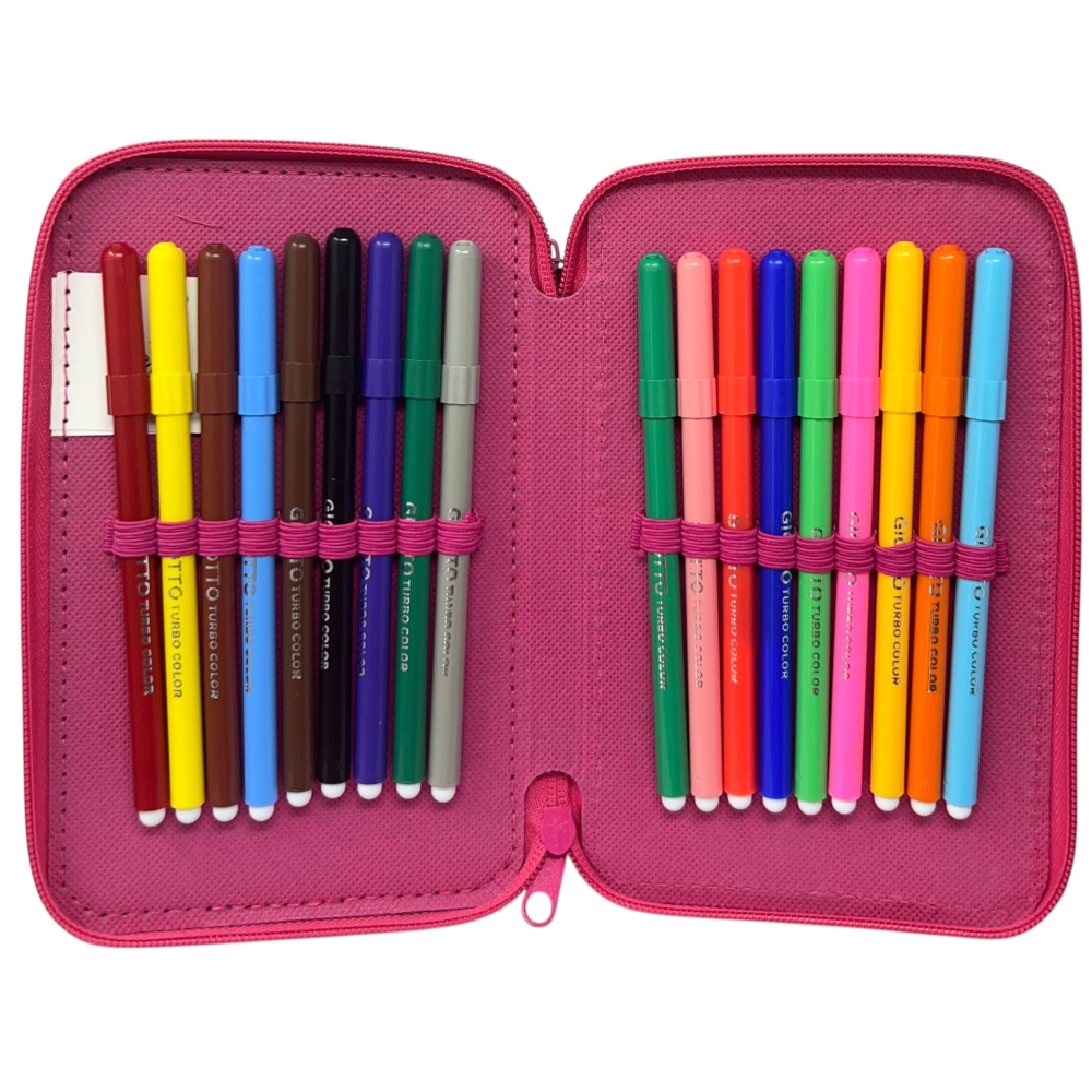 ASTUCCIO 3 ZIP SCUOLA PRINCIPESSE DISNEY MULTISCOMPARTO PORTACOLORI GIOTTO - 564799