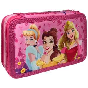 ASTUCCIO 3 ZIP SCUOLA PRINCIPESSE DISNEY MULTISCOMPARTO PORTACOLORI GIOTTO - 564799
