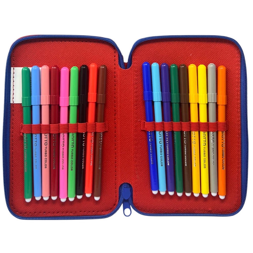 ASTUCCIO 3 ZIP SCUOLA SPIDERMAN MARVEL MULTISCOMPARTO PORTACOLORI GIOTTO - 508509