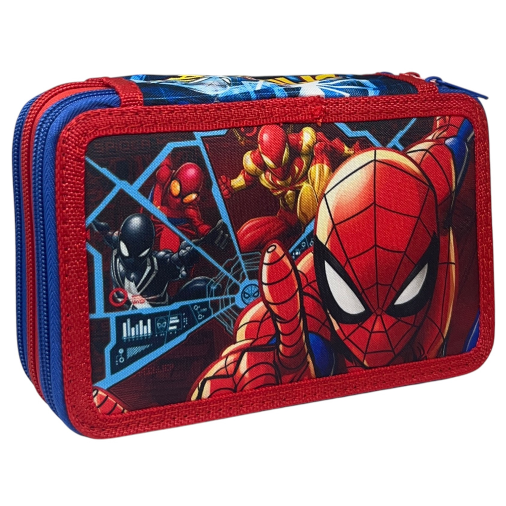 ASTUCCIO 3 ZIP SCUOLA SPIDERMAN MARVEL MULTISCOMPARTO PORTACOLORI GIOTTO - 508509