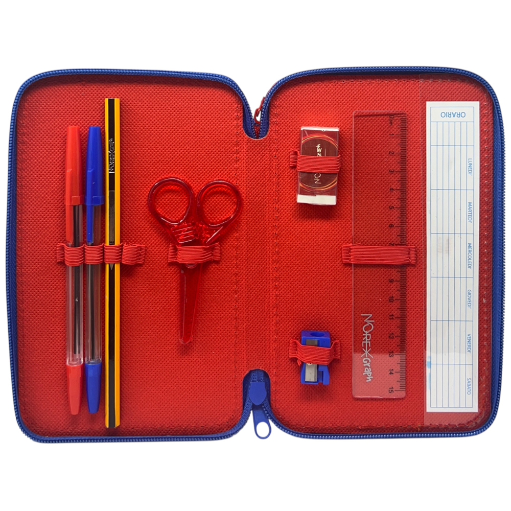 ASTUCCIO 3 ZIP SCUOLA SPIDERMAN MARVEL MULTISCOMPARTO PORTACOLORI GIOTTO - 508509