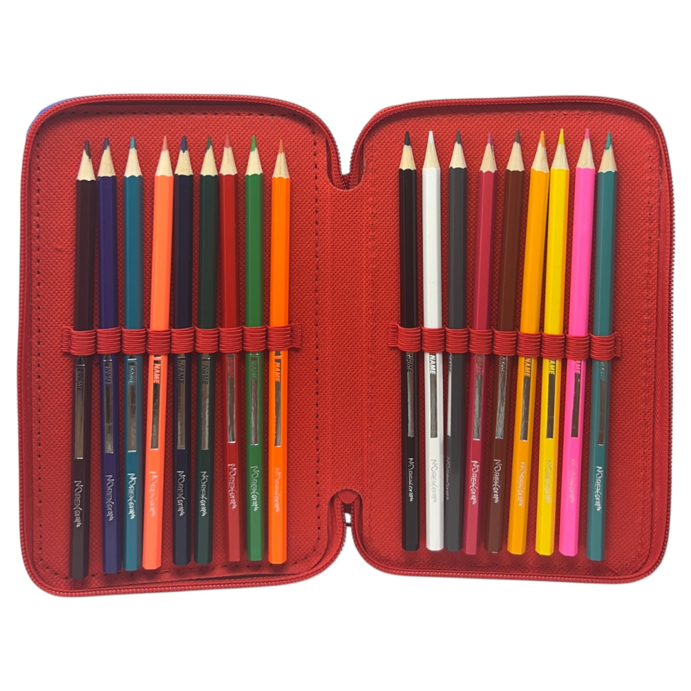ASTUCCIO 3 ZIP SCUOLA SPIDERMAN MARVEL MULTISCOMPARTO PORTACOLORI GIOTTO - 508509