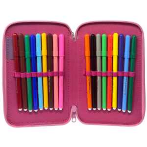 ASTUCCIO 3 ZIP SCUOLA STITCH E ANGEL DISNEY MULTISCOMPARTO PORTACOLORI GIOTTO - 564801
