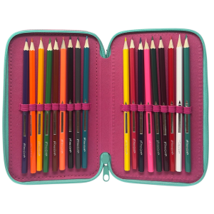 ASTUCCIO 3 ZIP SCUOLA STITCH E ANGEL DISNEY MULTISCOMPARTO PORTACOLORI GIOTTO - 564801