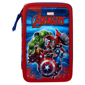 ASTUCCIO SCUOLA AVENGERS MARVEL MULTISCOMPARTO 3 ZIP PENNA PAPERMATE PENNARELLI GIOTTO - AV1192