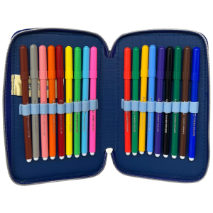ASTUCCIO SCUOLA STITCH MULTISCOMPARTO 3 ZIP PENNA PAPERMATE PENNARELLI GIOTTO - LST1192-B