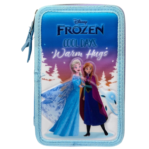 ASTUCCIO SCUOLA FROZEN DISNEY MULTISCOMPARTO 3 ZIP PENNA PAPERMATE PENNARELLI GIOTTO - FR1192